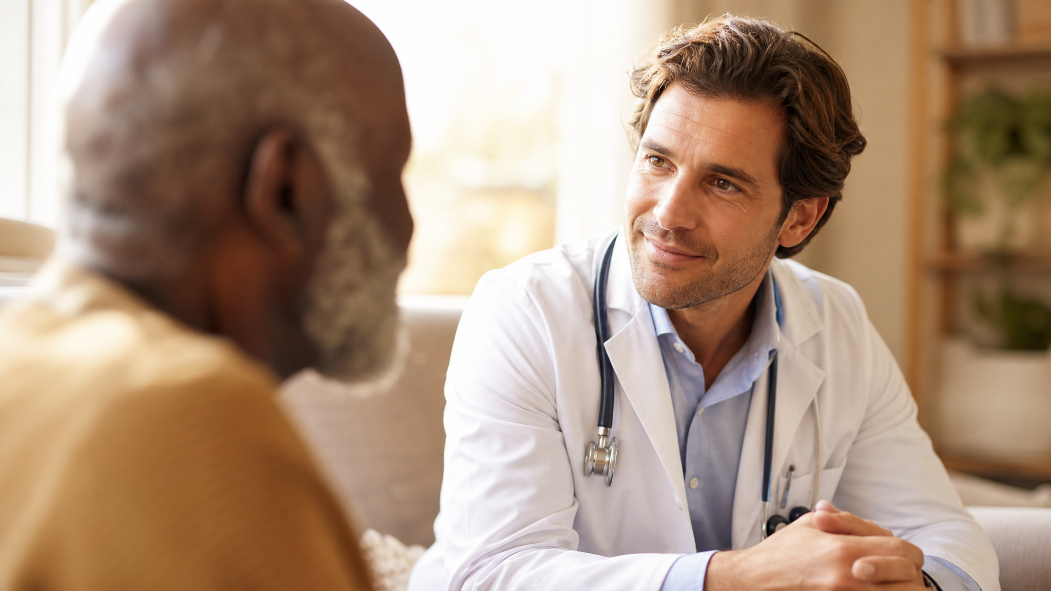 Physician engaged in empathetic patient consultation